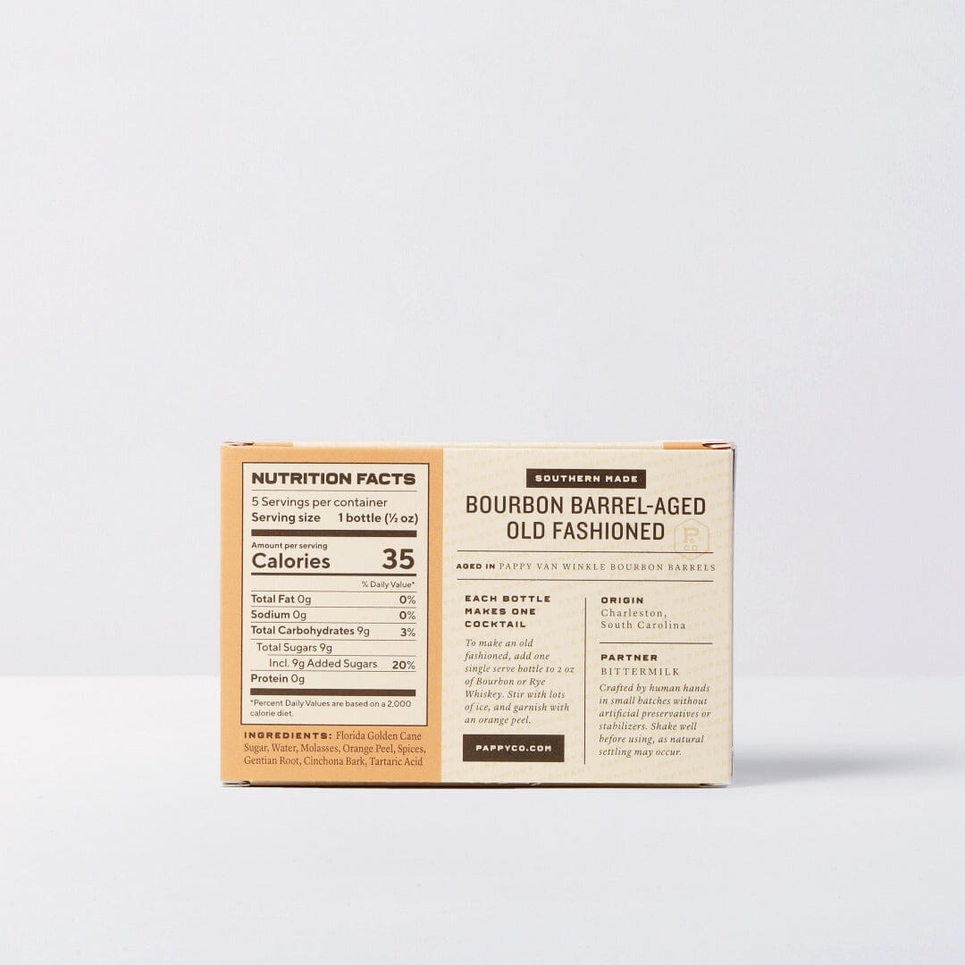 Pappy Van Winkle Bourbon Barrel-Aged Old Fashioned Mix: Single Serve 5-Pack Food Pappy & Company