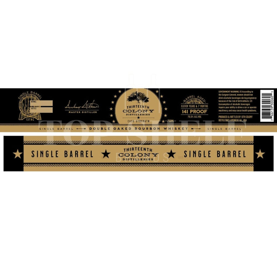 13th Colony Single Barrel Double Oaked Bourbon Bourbon 13th Colony Distillery