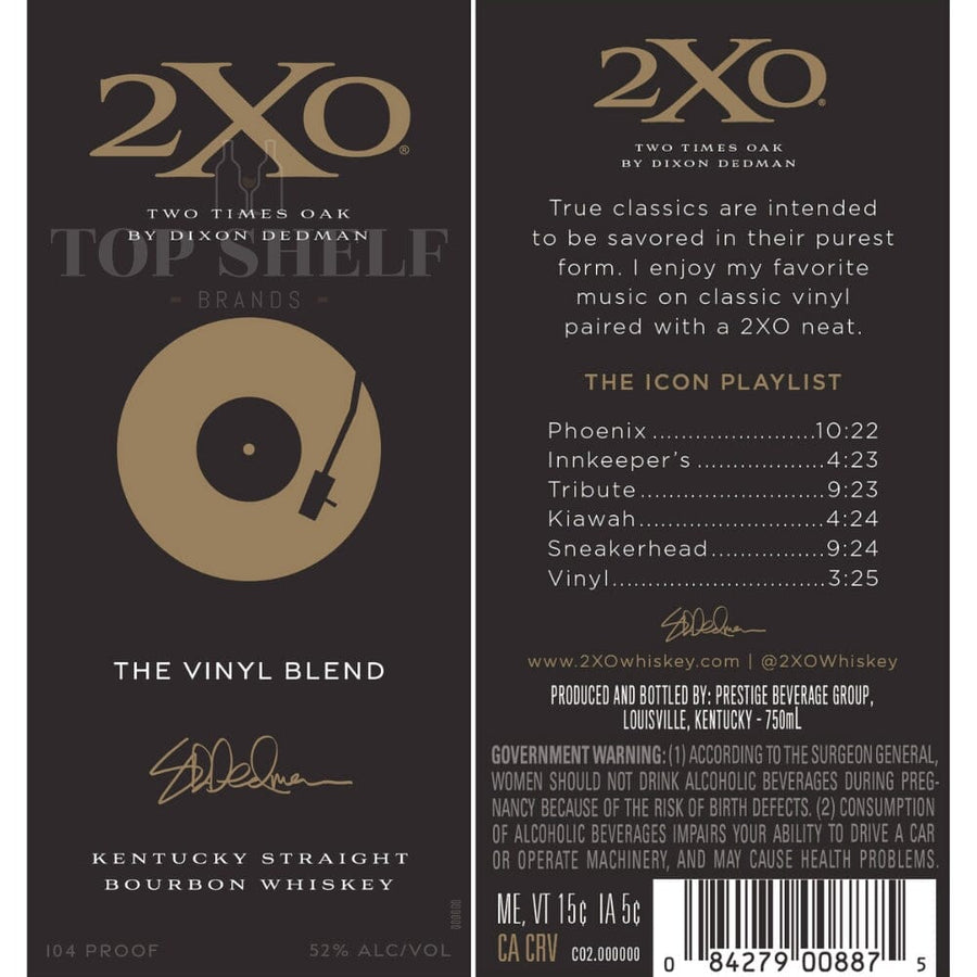 2XO The Vinyl Blend Kentucky Straight Bourbon Bourbon 2XO