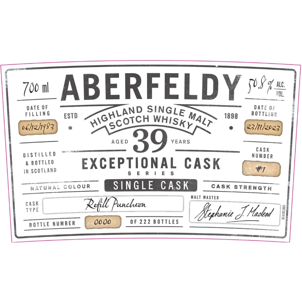 Aberfeldy 39 Year Old Exceptional Cask Series Scotch Aberfeldy
