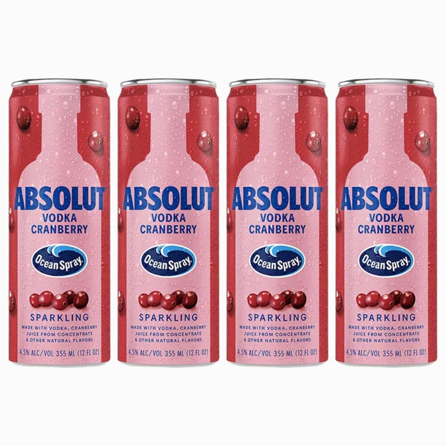 Absolut Ocean Spray Cranberry 4pk Cocktail Absolut