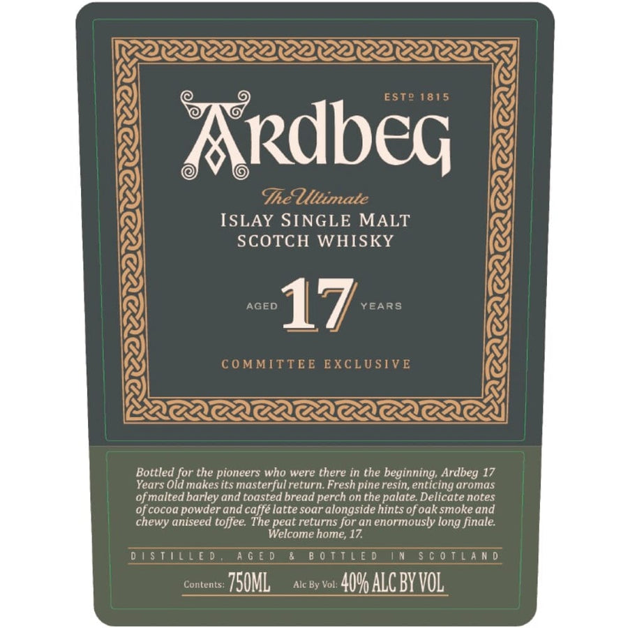 Ardbeg 17 Year Old Committee Exclusive Scotch Ardbeg