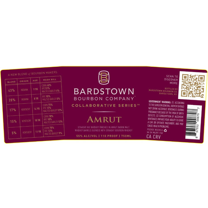 Bardstown Bourbon Collaborative Series Amrut Blended Whiskey Blended Whiskey Bardstown Bourbon Company
