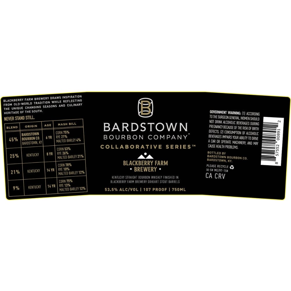 Bardstown Bourbon Collaborative Series Blackberry Farm Brewery Bourbon Bardstown Bourbon Company