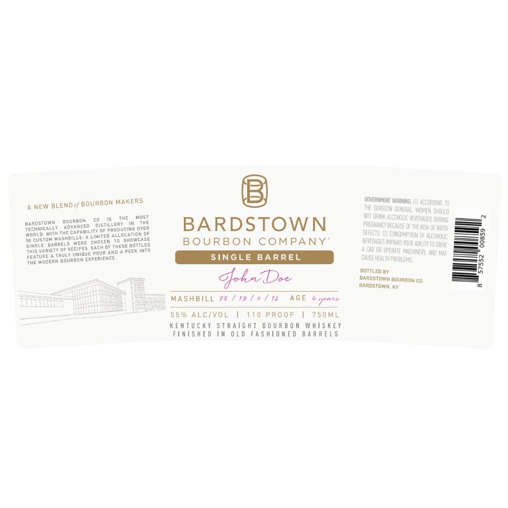 Bardstown Bourbon Single Barrel Bourbon Finished in Old Fashioned Barrels Bourbon Bardstown Bourbon Company