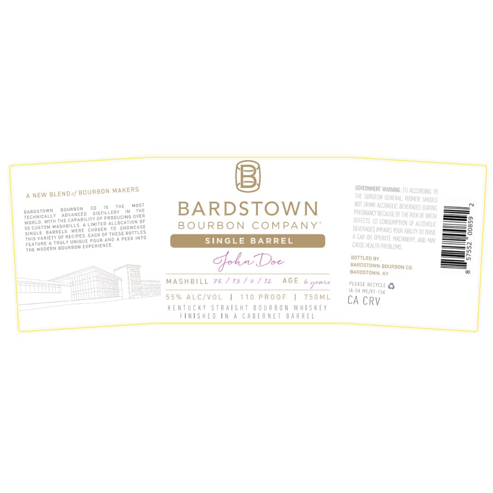 Bardstown Bourbon Single Barrel Bourbon Finished in a Cabernet Barrel Bourbon Bardstown Bourbon Company