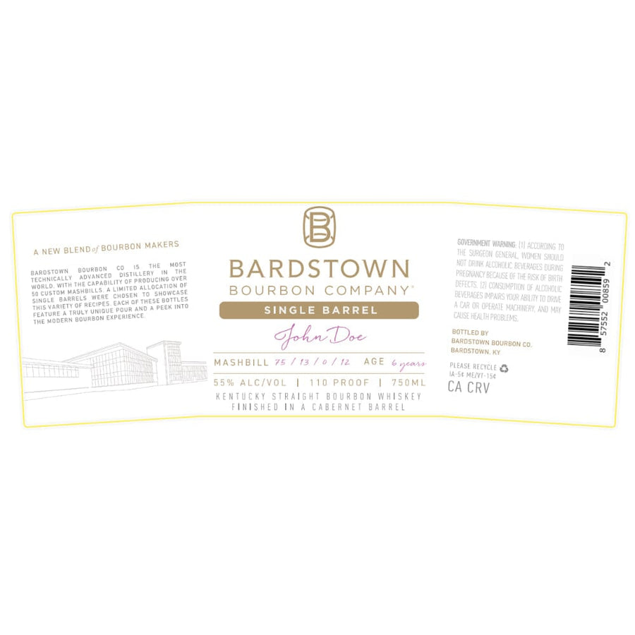 Bardstown Bourbon Single Barrel Bourbon Finished in a Cabernet Barrel Bourbon Bardstown Bourbon Company