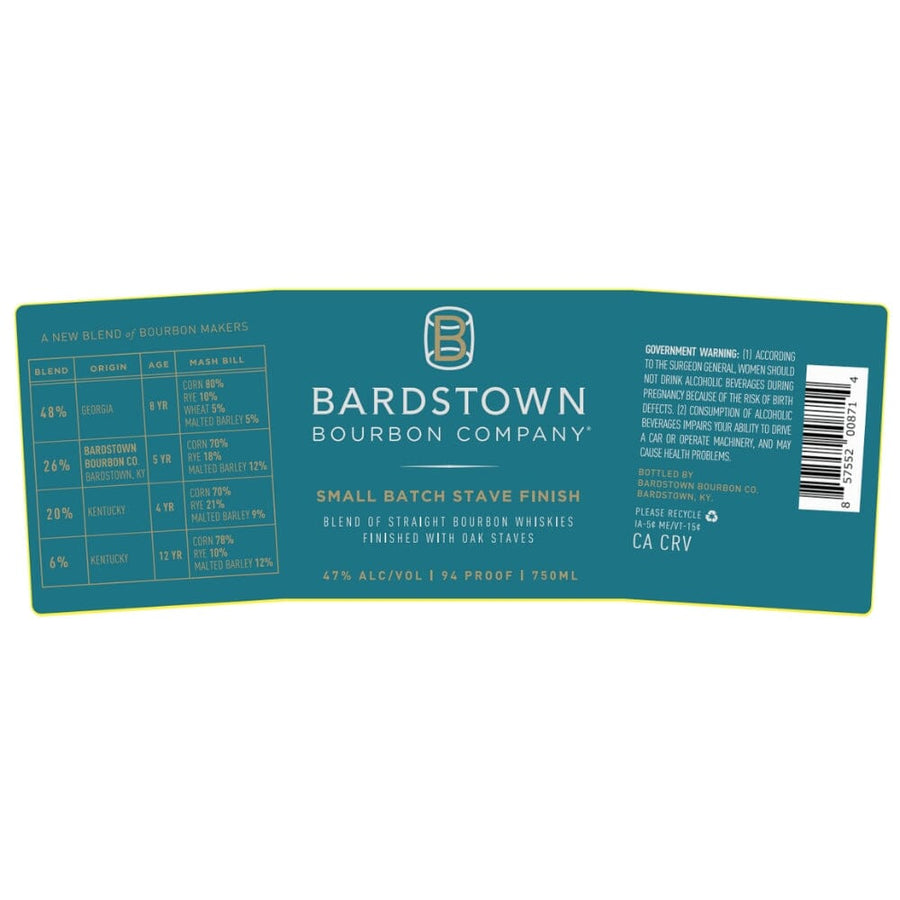 Bardstown Bourbon Small Batch Stave Finish Bourbon Bourbon Bardstown Bourbon Company