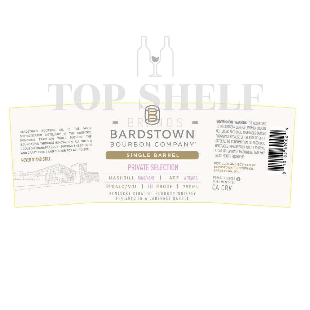 Bardstown Bourbon Private Selection Finished in Cabernet Barrels Bourbon Bardstown Bourbon Company