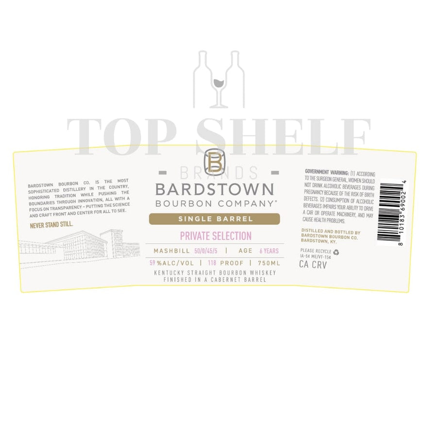 Bardstown Bourbon Private Selection Finished in Cabernet Barrels Bourbon Bardstown Bourbon Company