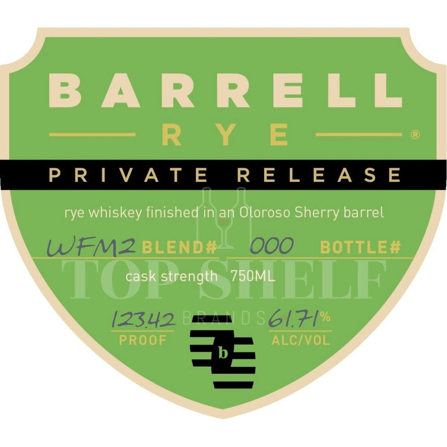 Barrell Rye Private Release Blend #WFM2 Rye Whiskey Barrell Craft Spirits