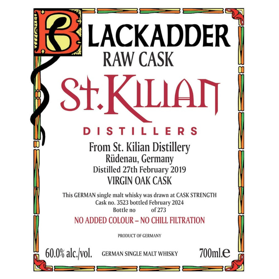 Blackadder Raw Cask St. Kilian Single Malt 2024 Release Single Malt Whisky Blackadder