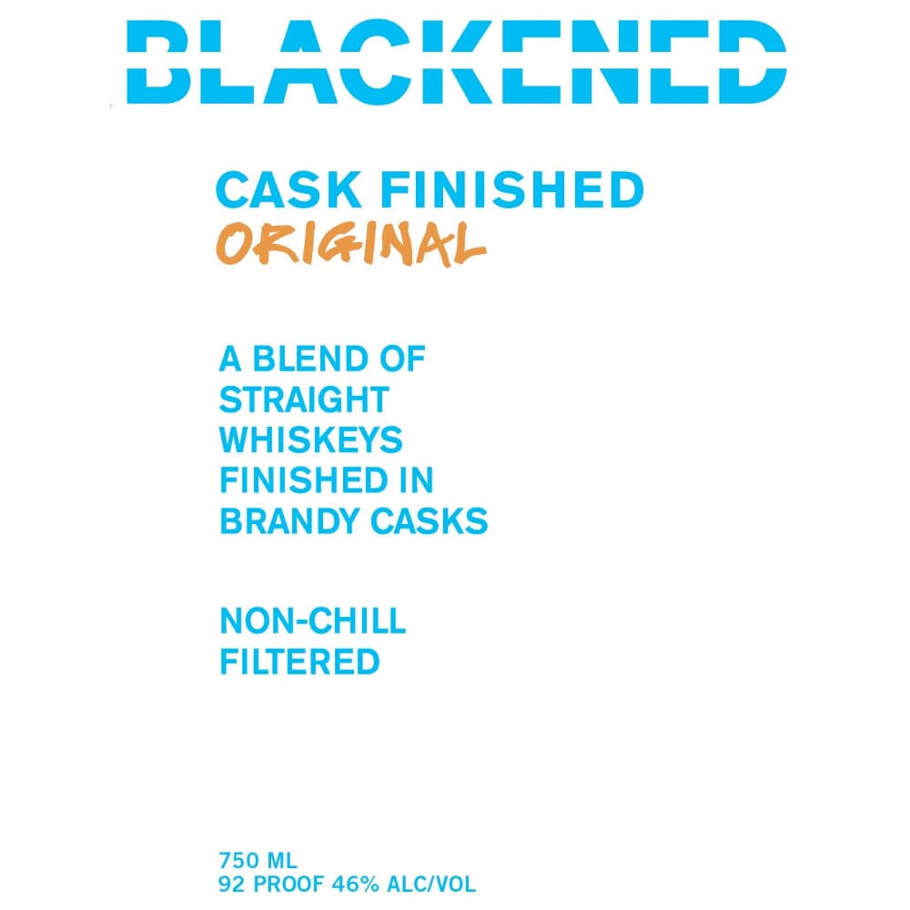 Blackened Cask Finished Original By Metallica Blended Whiskey Blackened American Whiskey