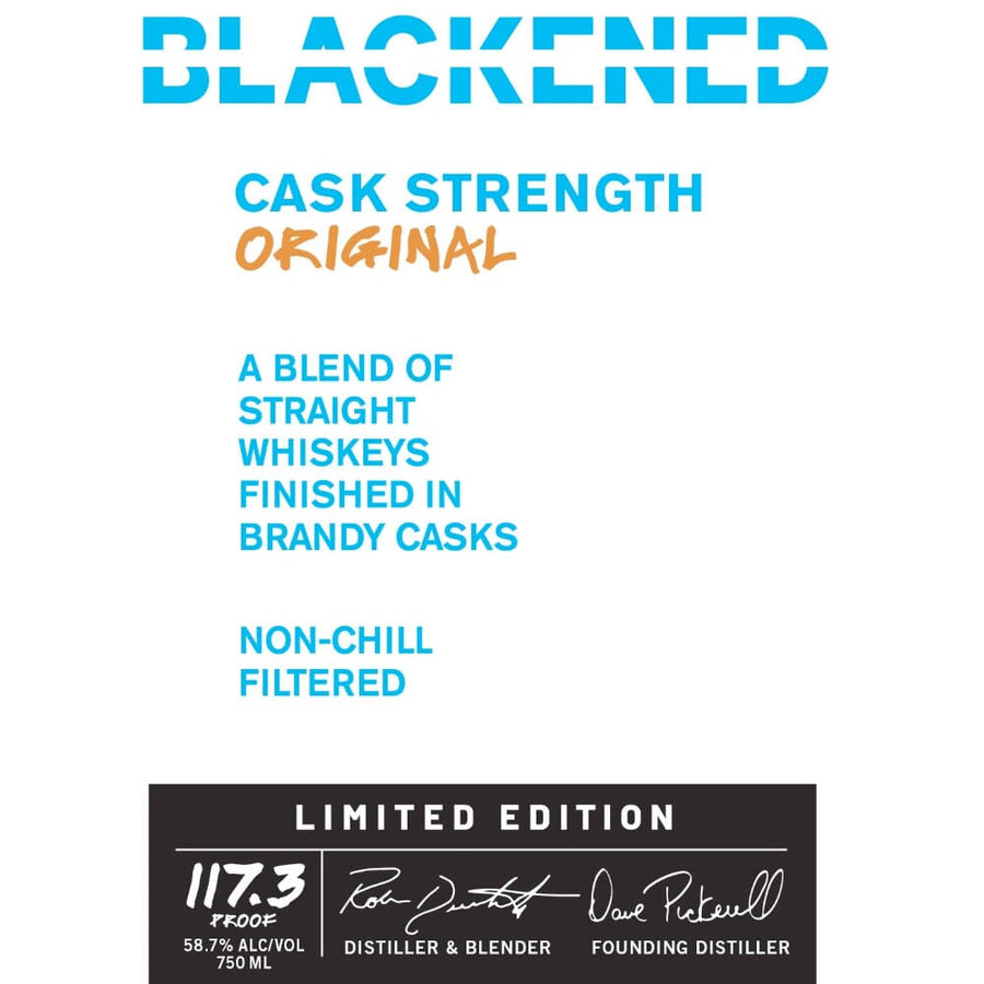Blackened Cask Strength Original By Metallica Blended Whiskey Blackened American Whiskey