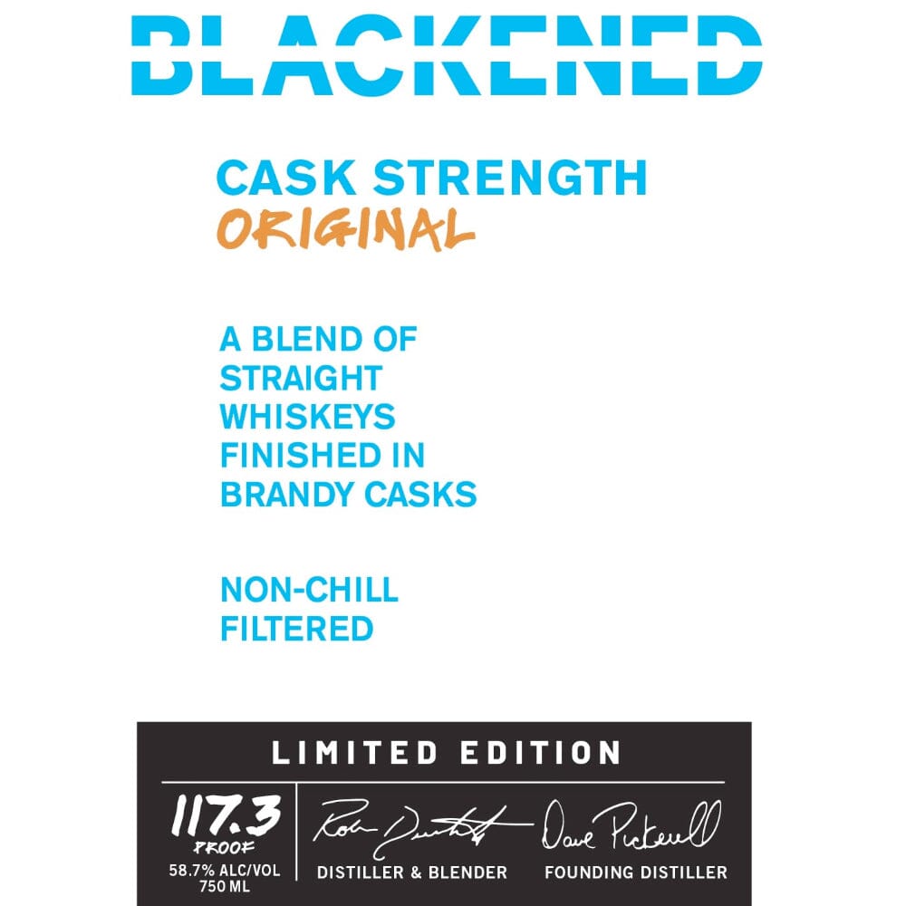 Blackened Cask Strength Original By Metallica Blended Whiskey Blackened American Whiskey 