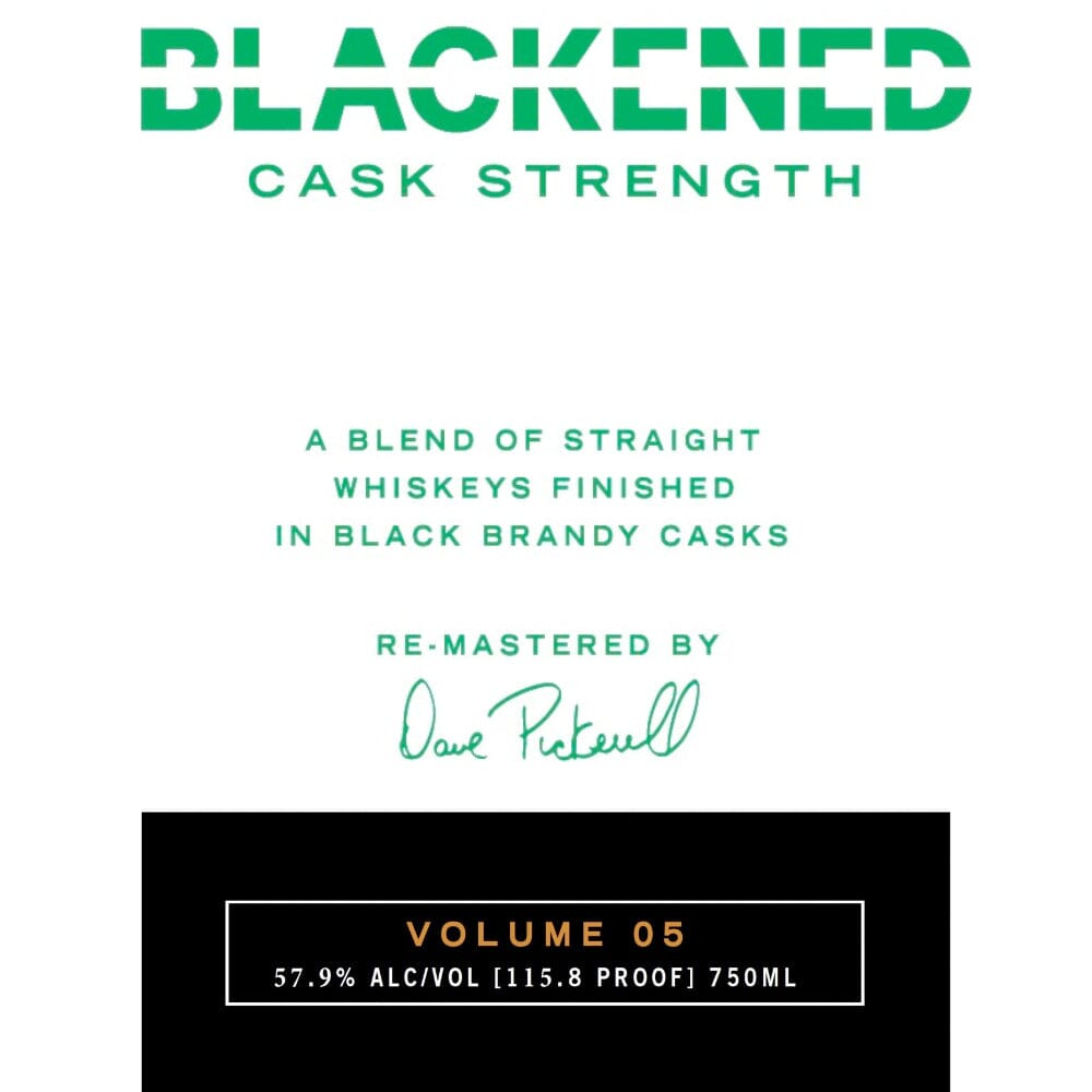 Blackened Cask Strength Volume 05 by Metallica Blended American Whiskey Blackened American Whiskey