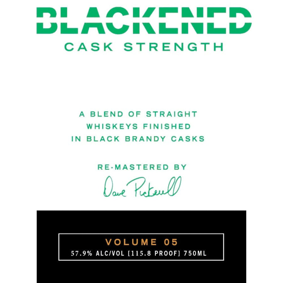 Blackened Cask Strength Volume 05 by Metallica Blended American Whiskey Blackened American Whiskey