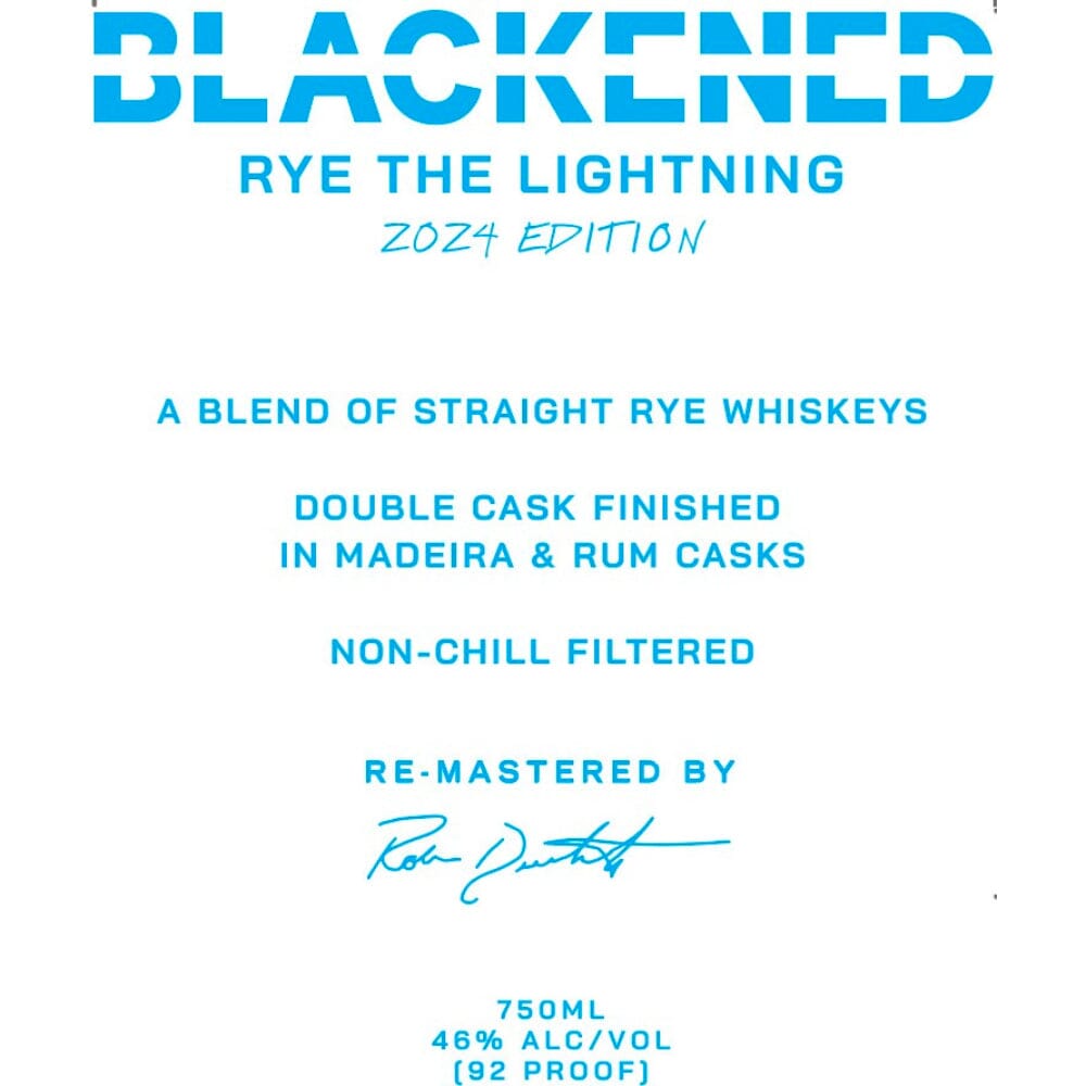 Blackened Rye The Lightning 2024 Edition Kentucky Straight Rye Whiskey Blackened American Whiskey