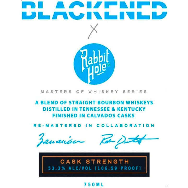 Blackened X Rabbit Hole Cask Strength Bourbon By Metallica Bourbon Rabbit Hole Distillery