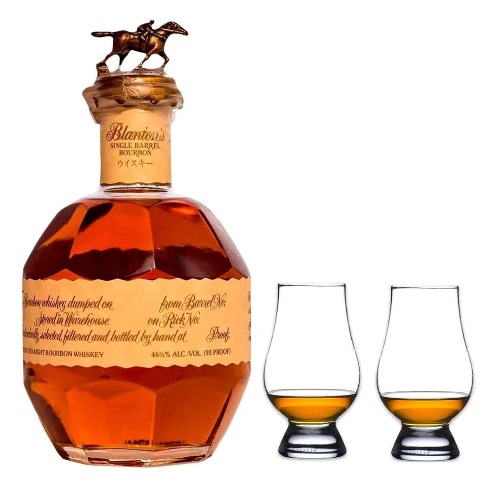 Blanton’s Single Barrel Red Takara Japanese Edition Bourbon Whiskey & Glencairn Whiskey Glass Set Bourbon Blanton's Bourbon
