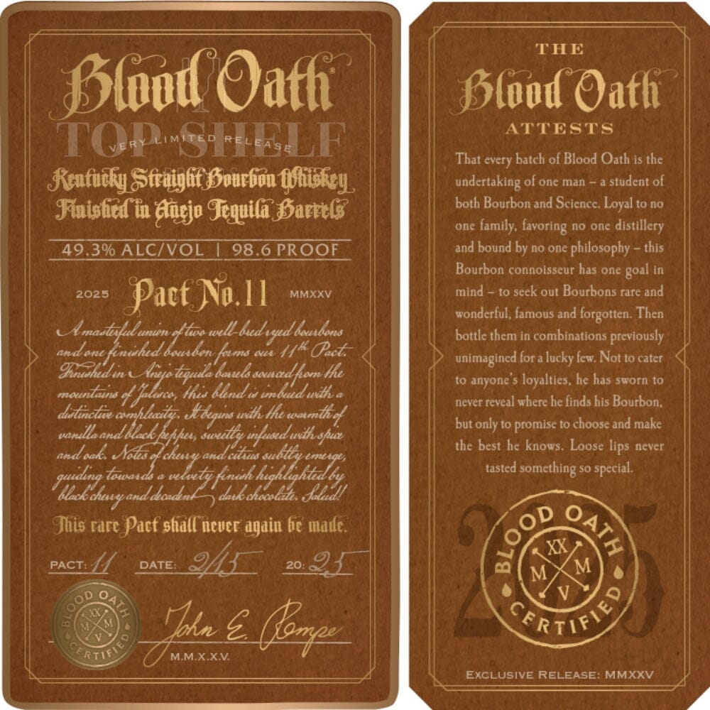 Blood Oath Pact No. 11 Bourbon Blood Oath