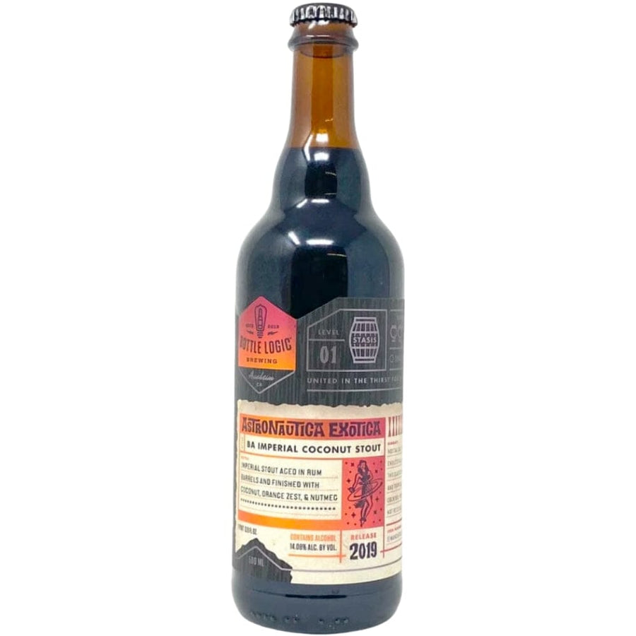 Bottle Logic Brewing Astronautica Exotica Barrel Aged Imperial Coconut Stout 2019 Release Beer Bottle Logic Brewing