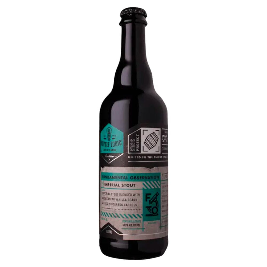 Bottle Logic Brewing Fundamental Observation BA Imperial Vanilla Stout Beer Bottle Logic Brewing