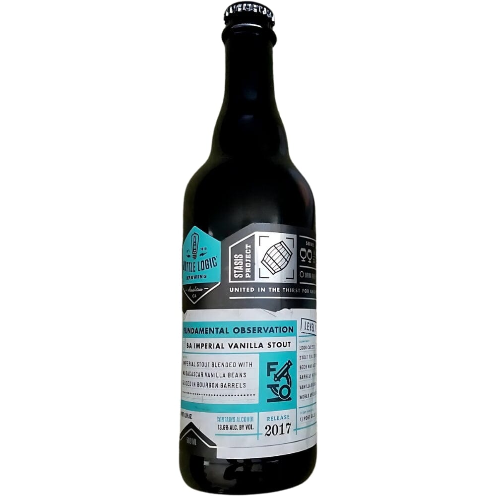 Bottle Logic Brewing Fundamental Observation Barrel Aged Imperial Vanilla Stout 2017 Release Beer Bottle Logic Brewing
