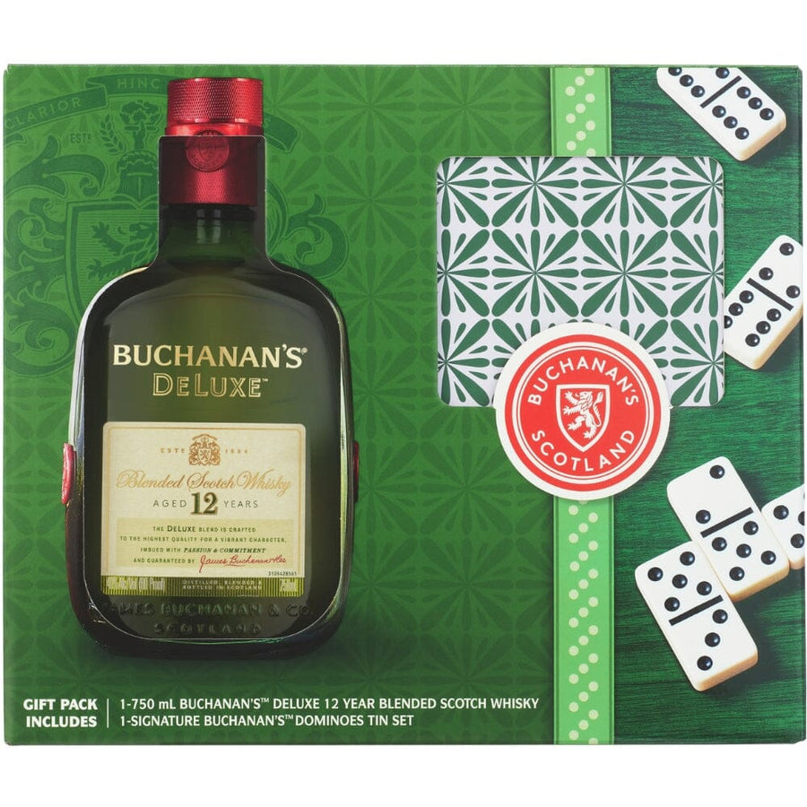 Buchanans Deluxe 12 Year Old W/Dominoes Set Scotch Buchanan's