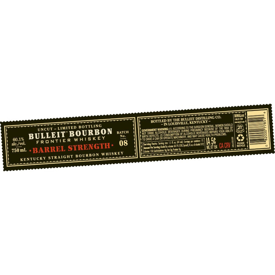 Bulleit Bourbon Barrel Strength Batch #8 Bourbon Bulleit