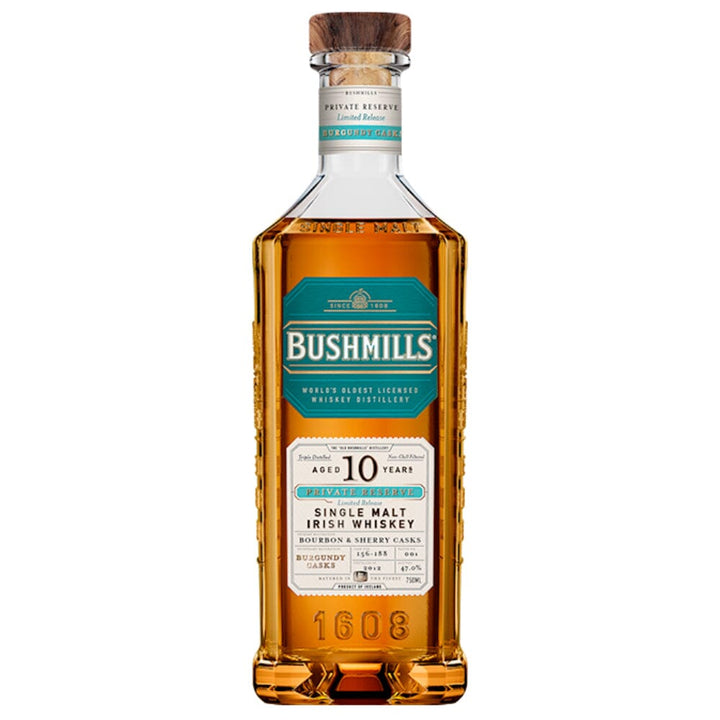 Bushmills 10 Year Old Private Reserve Burgundy Cask Finished Irish whiskey Bushmills