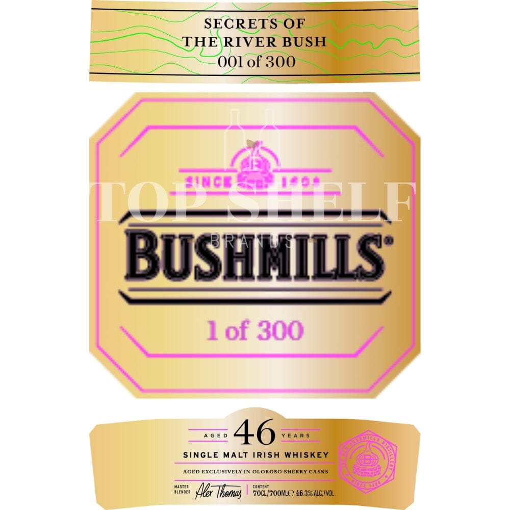 Bushmills 46 Year Old Secrets of the River Bush Irish Whiskey Bushmills