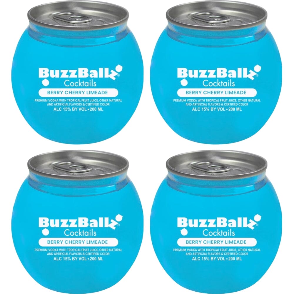 Buzzballz Berry Cherry Limeade Pre-Mixed Cocktails 4pk Ready-To-Drink Cocktails Buzzballz