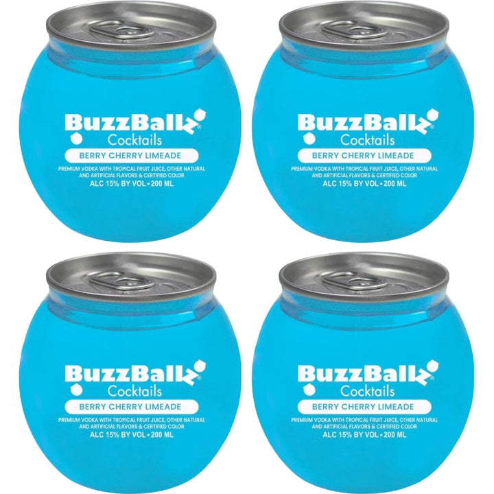 Buzzballz Berry Cherry Limeade Pre-Mixed Cocktails 4pk Ready-To-Drink Cocktails Buzzballz