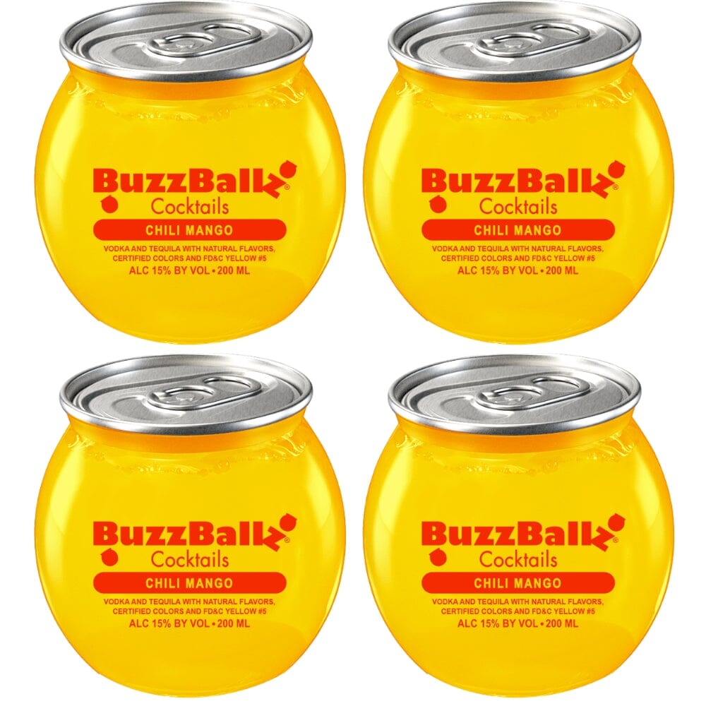 Buzzballz Chili Mango Pre-Mixed Cocktails 4-Pack Ready-To-Drink Cocktails Buzzballz