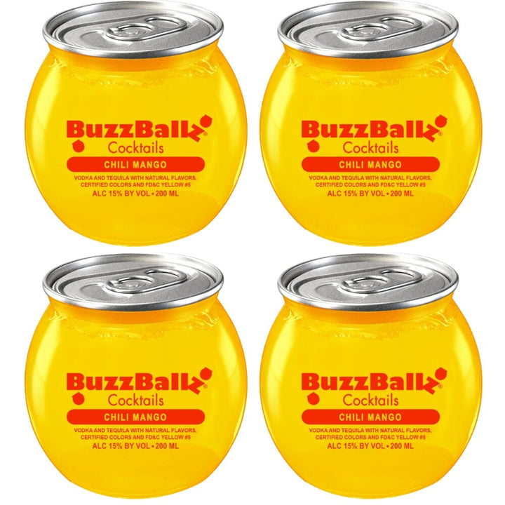Buzzballz Chili Mango Pre-Mixed Cocktails 4-Pack Ready-To-Drink Cocktails Buzzballz