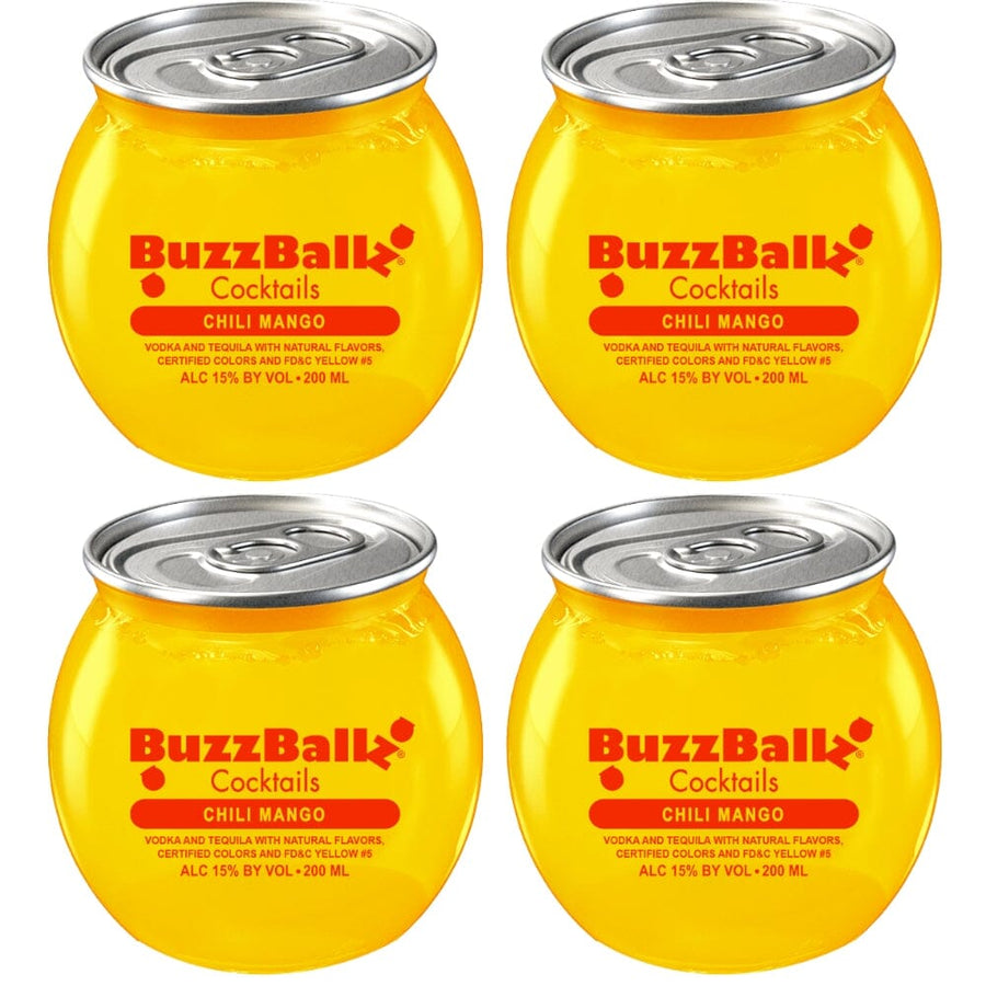 Buzzballz Chili Mango Pre-Mixed Cocktails 4-Pack Ready-To-Drink Cocktails Buzzballz