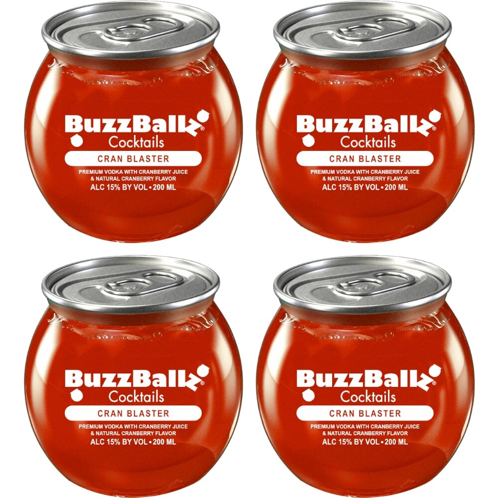 Buzzballz Cran Blaster Pre-Mixed Cocktails 4-Pack Ready-To-Drink Cocktails Buzzballz