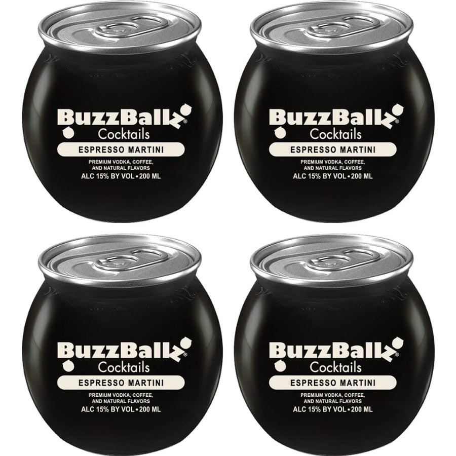 Buzzballz Espresso Martini Pre-Mixed Cocktails 4-Pack Ready-To-Drink Cocktails Buzzballz