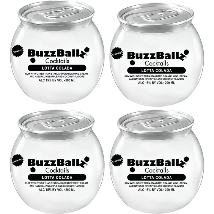 Buzzballz Lotta Colada Pre-Mixed Cocktails 4-Pack Ready-To-Drink Cocktails Buzzballz
