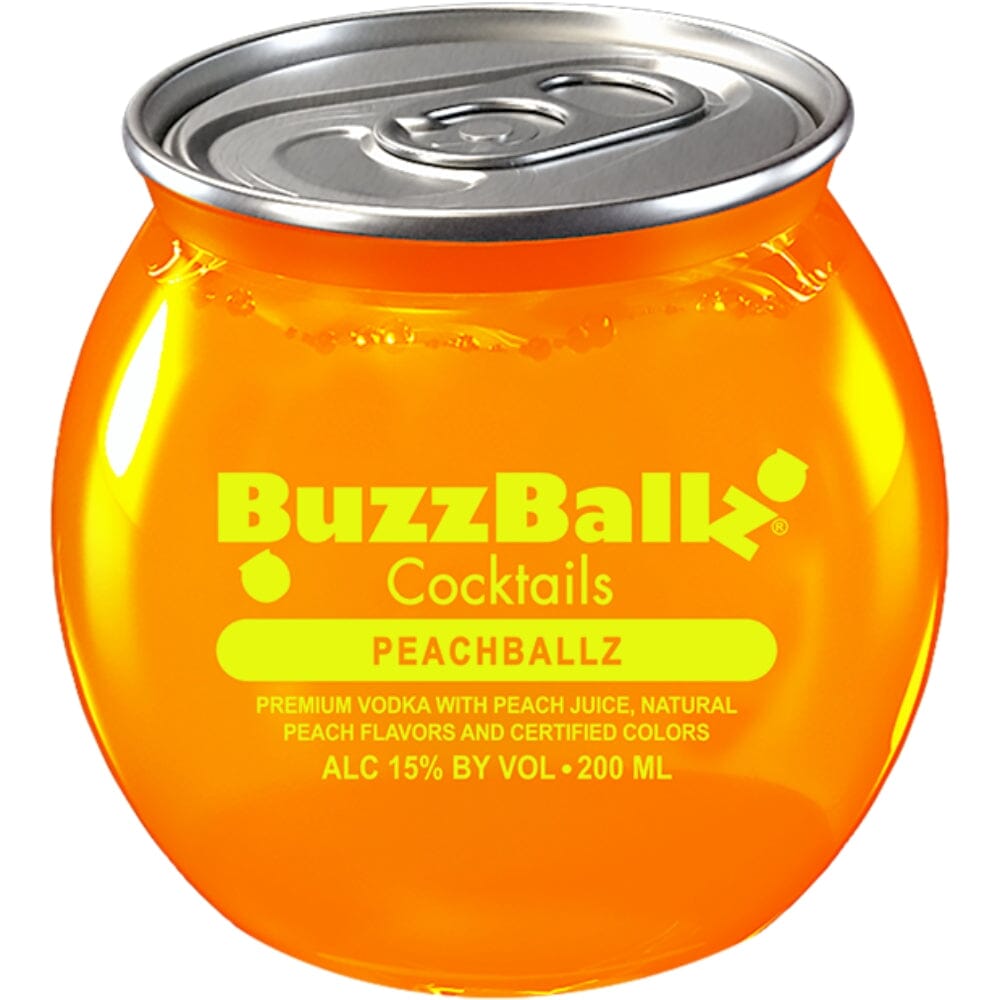 Buzzballz Peachballz Pre-Mixed Cocktails 4-Pack Ready-To-Drink Cocktails Buzzballz