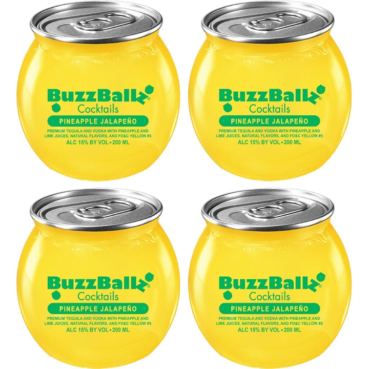 Buzzballz Pineapple Jalapeño Pre-Mixed Cocktails 4-Pack Ready-To-Drink Cocktails Buzzballz