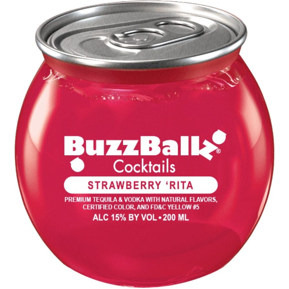 Buzzballz Strawberry 'Rita Pre-Mixed Cocktails 4-Pack Ready-To-Drink Cocktails Buzzballz