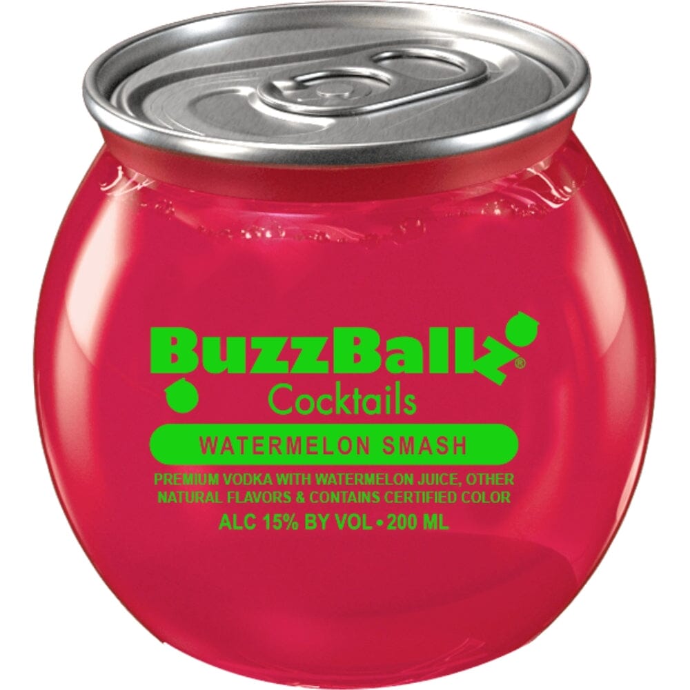 Buzzballz Watermelon Smash Pre-Mixed Cocktails 4-Pack Ready-To-Drink Cocktails Buzzballz