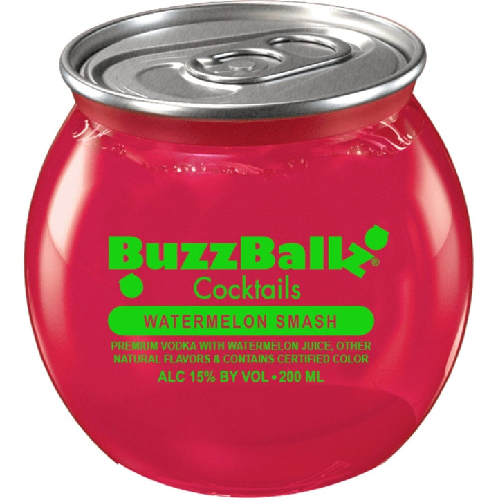 Buzzballz Watermelon Smash Pre-Mixed Cocktails 4-Pack Ready-To-Drink Cocktails Buzzballz