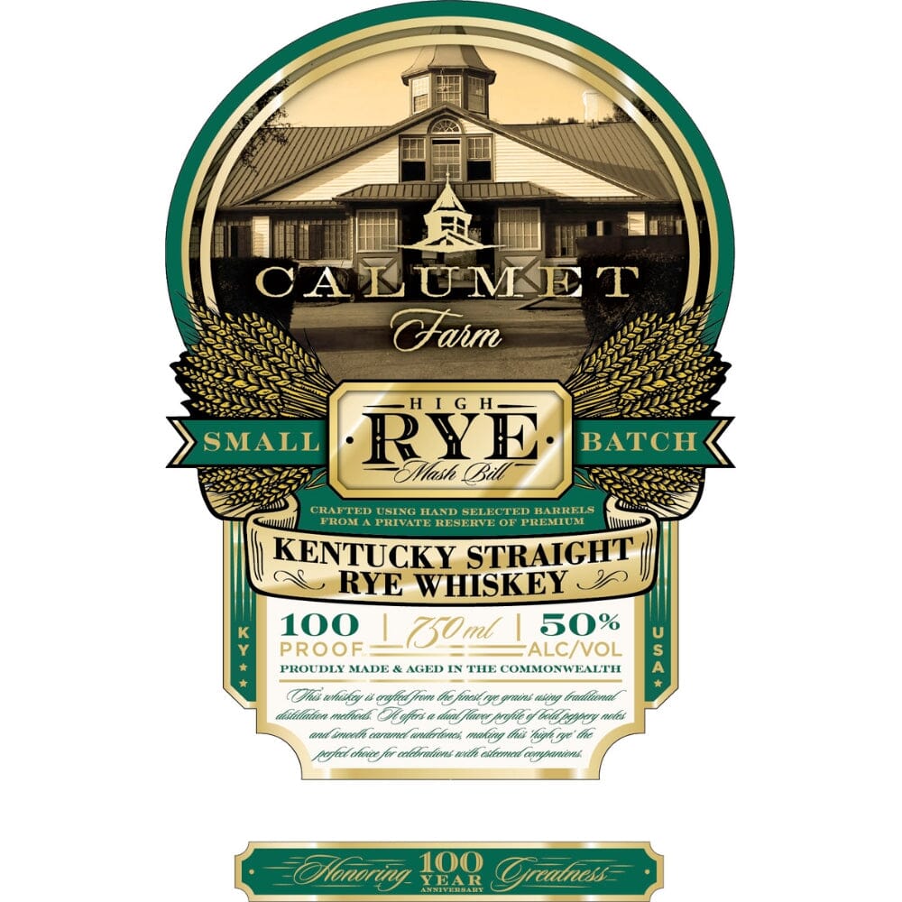 Calumet Farm 100th Anniversary High Rye Mashbill Rye Rye Whiskey Calumet Farm