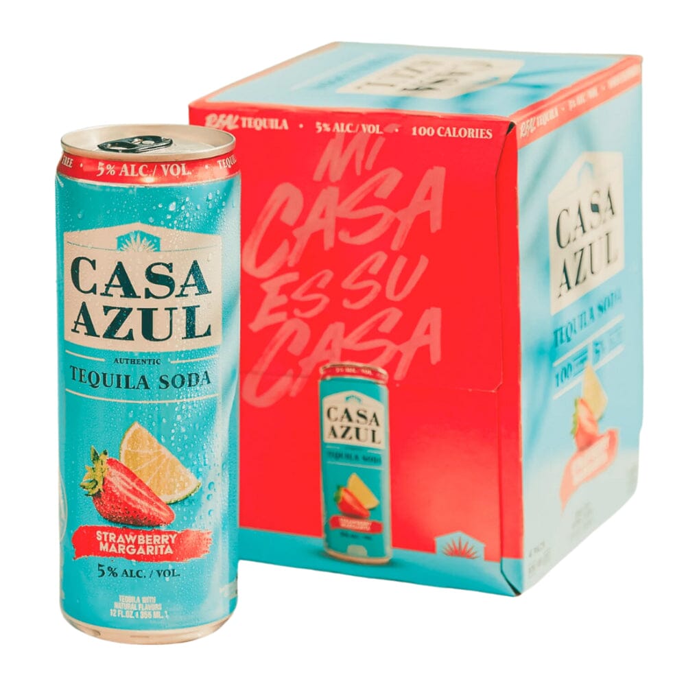 Casa Azul Strawberry Margarita Tequila Soda 4PK Ready-To-Drink Cocktails Casa Azul Spirits