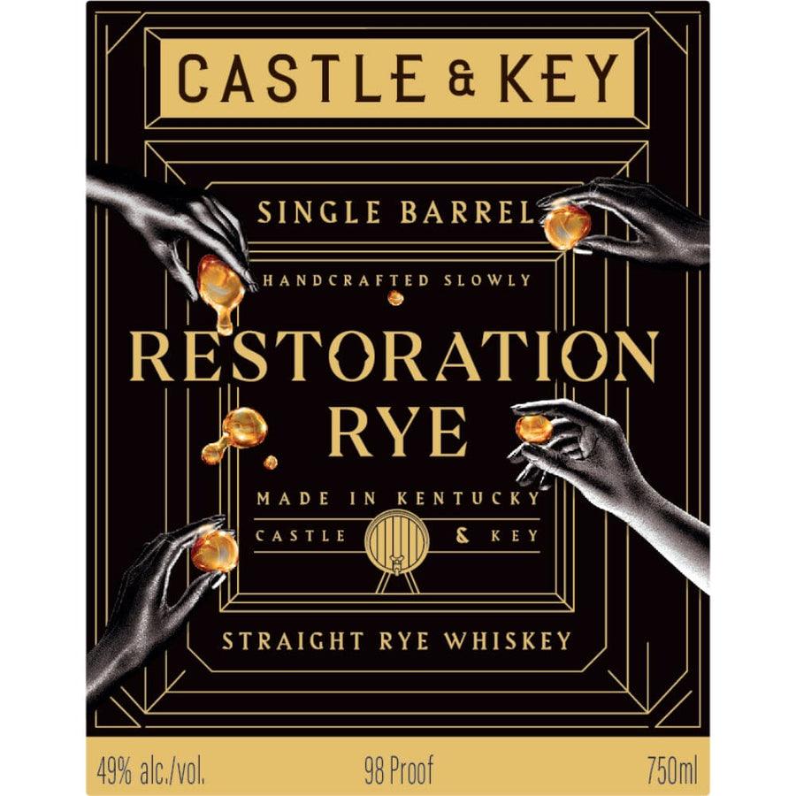 Castle & Key Restoration Rye Single Barrel 2024 Release Rye Whiskey Castle & Key