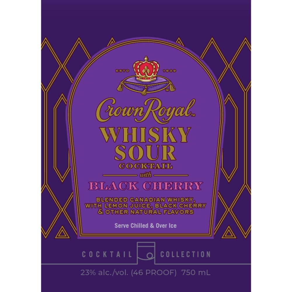 Crown Royal Black Cherry Whisky Sour Bottled Cocktail Cocktail Crown Royal