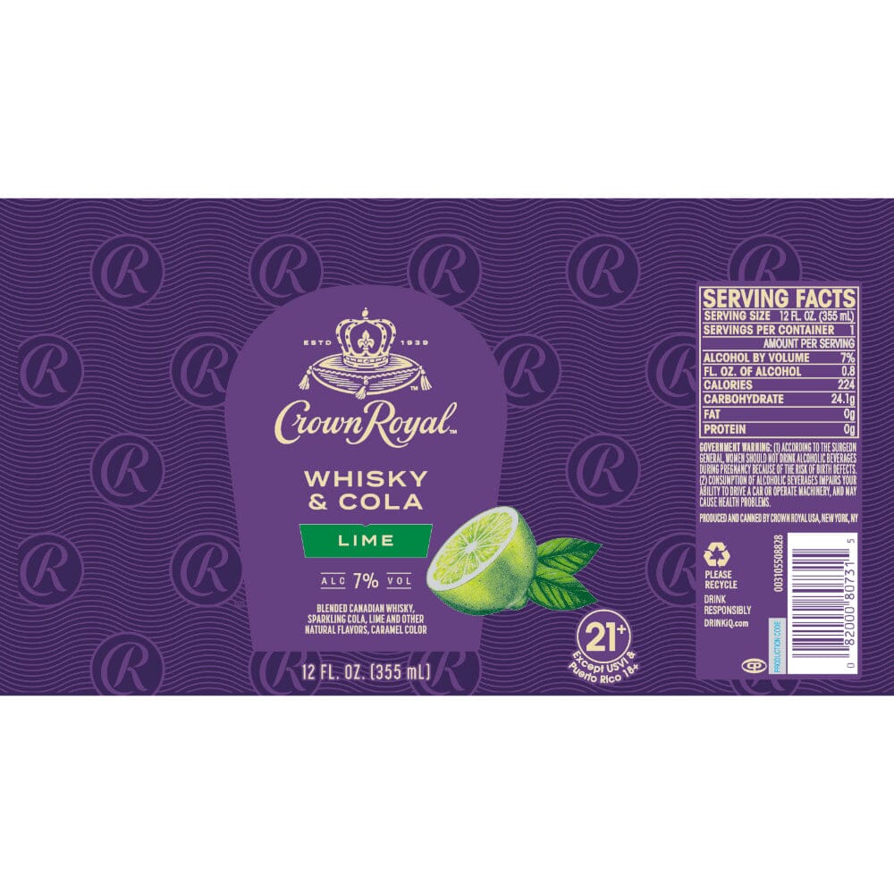 Crown Royal Whisky & Cola Lime Cocktail Crown Royal
